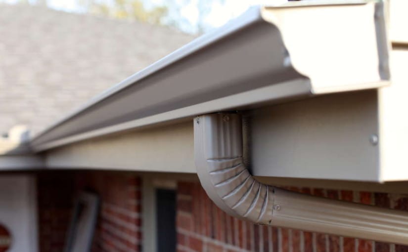 Seamless gutter installation installed on Wichita's residential roof.