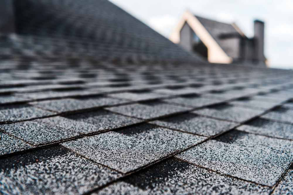 Architectural or dimensional shingle roofing installed on a residential roof